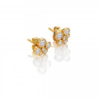 Hot Diamonds x Golden Edit Tender Cluster Forget Me Not Gold Tone Stud Earrings 0.9 x 0.9cm  