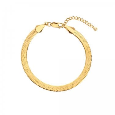 Hot Diamonds x Tasha Ghouri Snake Chain Gold Tone Bracelet 17-21cm 