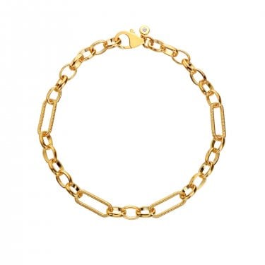 Hot Diamonds x Tasha Ghouri Statement Link Gold Tone Bracelet 17-21cm 
