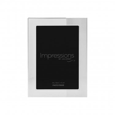 Impressions Shiny & Satin Silver Photo Frame 4" x 6", 17.5 x 12.5 x 2cm 