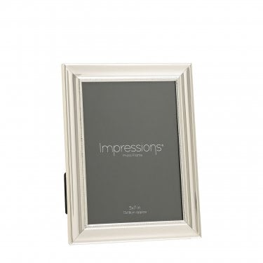 Impressions Silver Plated Single Beaded Photo Frame 5" x 7", 27.1 x 1.9 x 16.4cm
