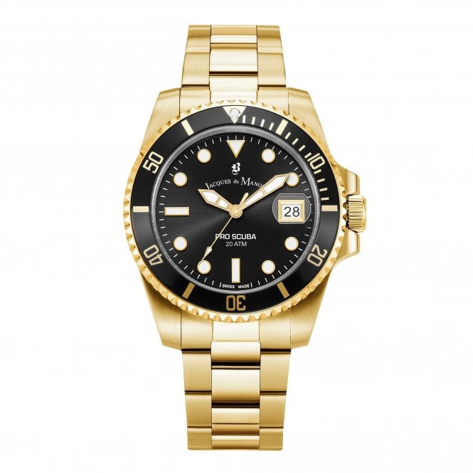 Jacques Du Manoir  Gents Inspiration Pro Scuba Gold Tone Stainless Steel Watch