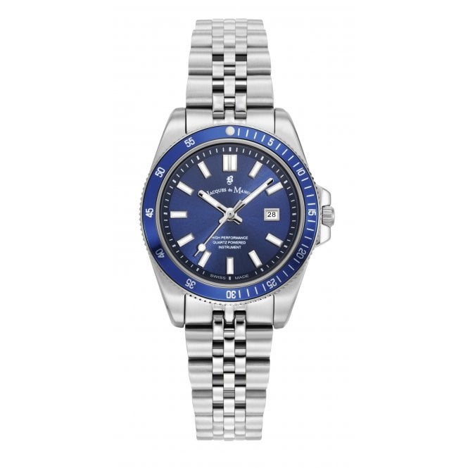 Jacques Du Manoir  Ladies Inspiration Active Blue Dial Stainless Steel Watch