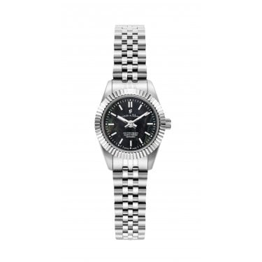 Jacques du Manoir Ladies Inspiration Black Dial Stainless Steel Watch