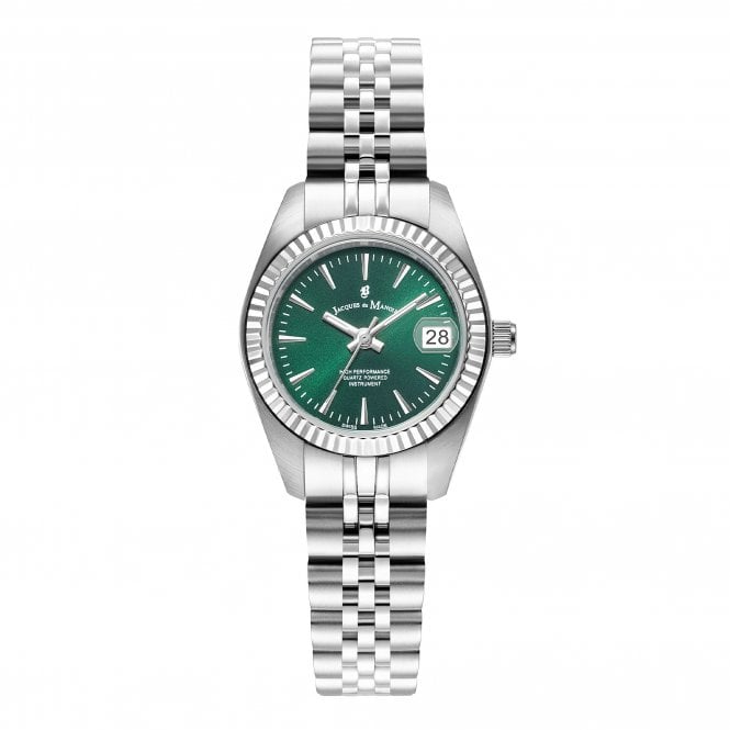Jacques Du Manoir  Ladies Inspiration Classic Green Dial Stainless Steel Watch