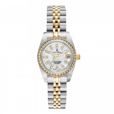 Jacques du Manoir Ladies Inspiration CZ Two Tone Stainless Steel Watch 