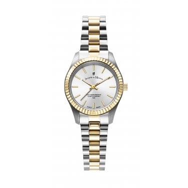 Jacques du Manoir Ladies Inspiration Prime 26mm Silver Dial Two Tone Stainless Steel Watch