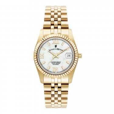 Jacques du Manoir Ladies Inspiration Roman Gold Tone Stainless Steel Watch 