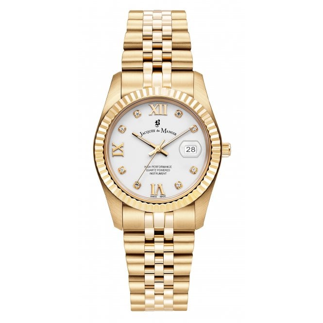 Jacques Du Manoir  Ladies Inspiration Roman ll 34mm Gold Tone Stainless Steel Watch