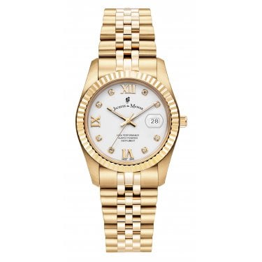 Jacques du Manoir Ladies Inspiration Roman ll 34mm Gold Tone Stainless Steel Watch