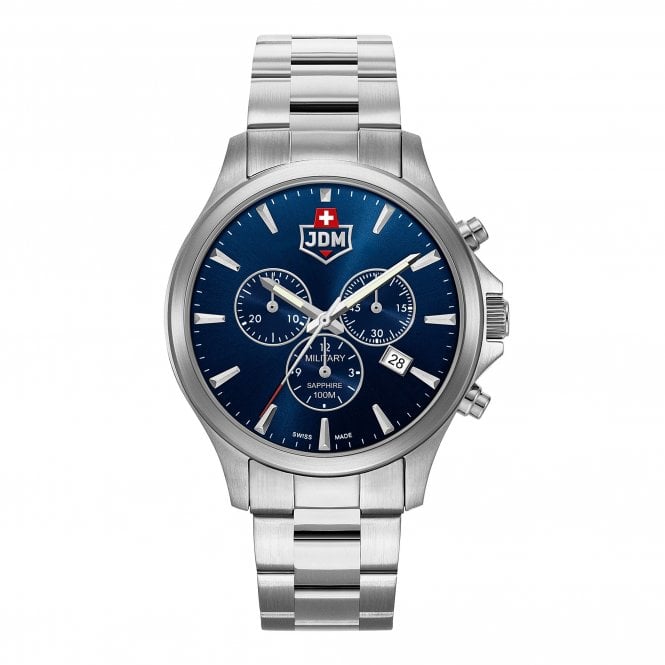 Jacques Du Manoir  Military Gents Alpha Chronograph Stainless Steel Watch 