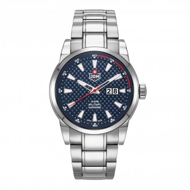 Jacques Du Manoir  Military Gents Foxtrot Blue Dial Stainless Steel Watch 