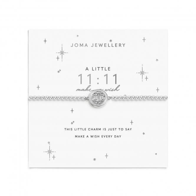 Joma Jewellery  A Little '11:11 Make A Wish' Silver Tone Bracelet 17.5cm Stretch