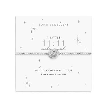 Joma Jewellery A Little '11:11 Make A Wish' Silver Tone Bracelet 17.5cm Stretch
