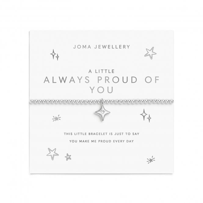 Joma Jewellery  A Little 'Always Proud Of You' Silver Tone Bracelet 17.5cm Stretch