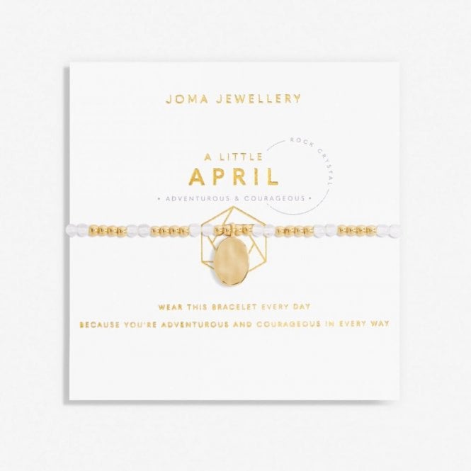 Joma Jewellery  A Little 'April' Birthstone Gold Tone Bracelet 17.5cm Stretch