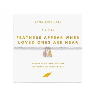Joma Jewellery A Little Charmed Moments 'Feathers Appear When Loved Ones Are Near' Bracelet 17.5cm Stretch