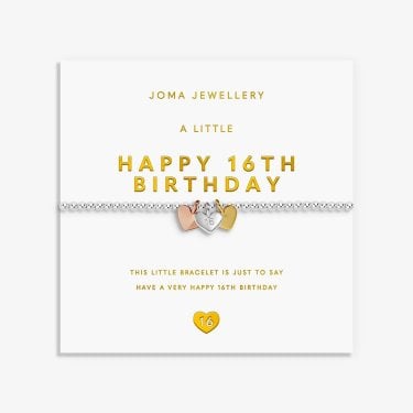 Joma Jewellery A Little Charmed Moments 'Happy 16th Birthday'  Three Tone Bracelet 17.5cm Stretch