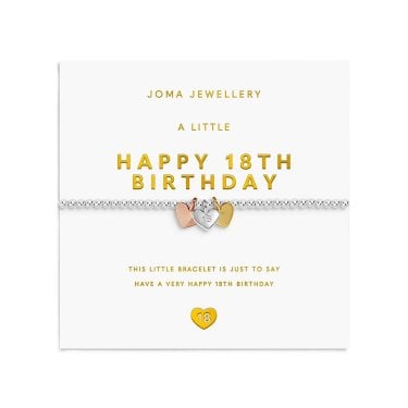 Joma Jewellery A Little Charmed Moments 'Happy 18th Birthday' Three Tone Bracelet 17.5cm Stretch