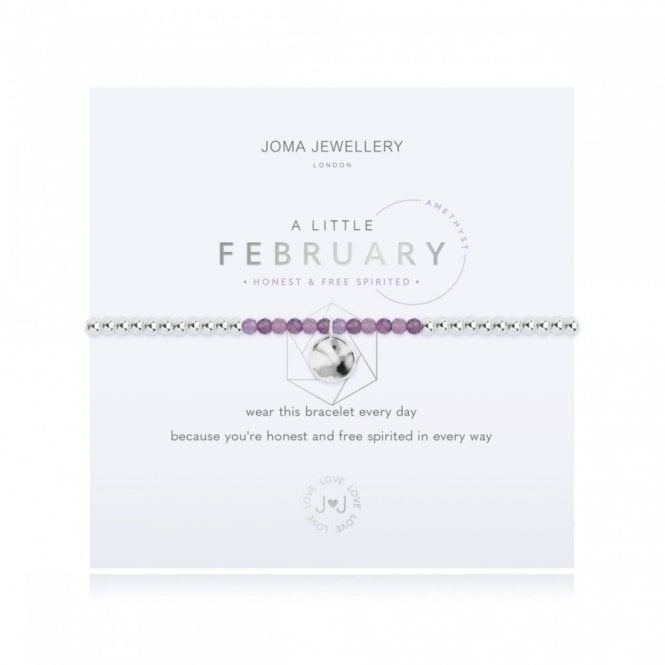 Joma Jewellery  A Little 'February' Birthstone Bracelet 17.5cm Stretch