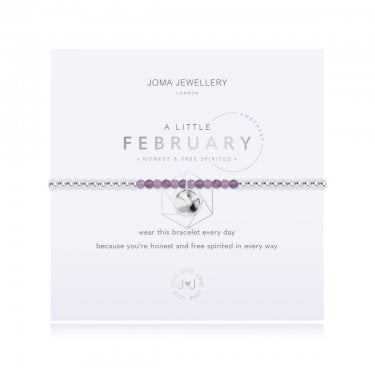 Joma Jewellery A Little 'February' Birthstone Bracelet 17.5cm Stretch