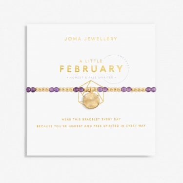 Joma Jewellery A Little 'February' Birthstone Gold Tone Bracelet 17.5cm Stretch