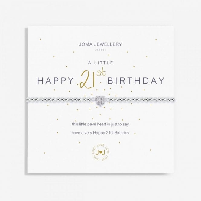 Joma Jewellery  A Little 'Happy 21st Birthday' Bracelet 17.5cm Stretch