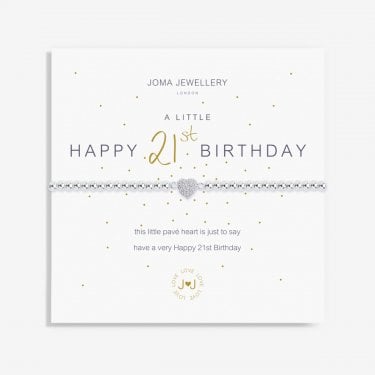 Joma Jewellery A Little 'Happy 21st Birthday' Bracelet 17.5cm Stretch