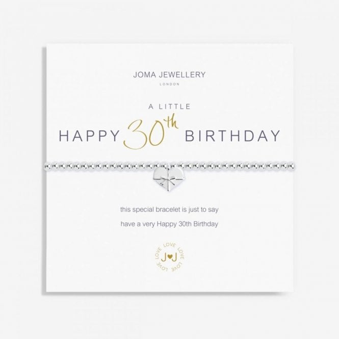 Joma Jewellery  A Little 'Happy 30th Birthday' Bracelet 17.5cm Stretch