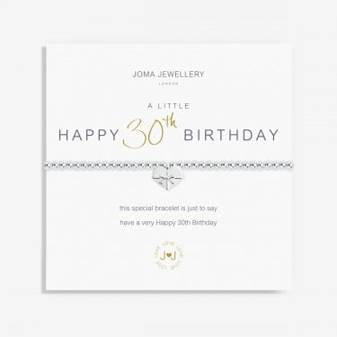 Joma Jewellery A Little 'Happy 30th Birthday' Bracelet 17.5cm Stretch