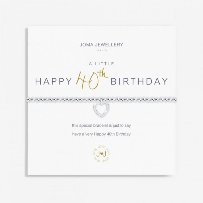 Joma Jewellery  A Little 'Happy 40th Birthday' Bracelet 17.5cm Stretch