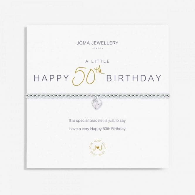 Joma Jewellery  A Little 'Happy 50th Birthday' Bracelet 17.5cm Stretch