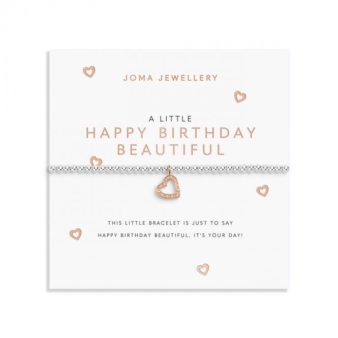 Joma Jewellery  A Little 'Happy Birthday Beautiful' Bracelet 17.5cm Stretch