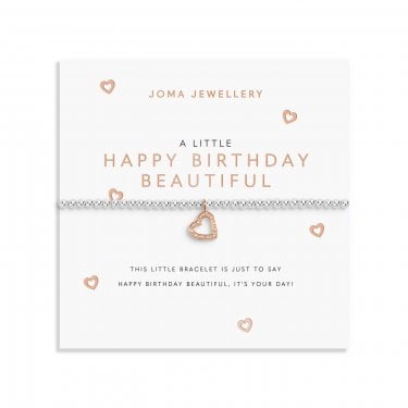 Joma Jewellery A Little 'Happy Birthday Beautiful' Bracelet 17.5cm Stretch