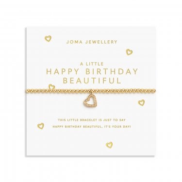Joma Jewellery A Little 'Happy Birthday Beautiful' Gold Tone Bracelet 17.5cm Stretch 