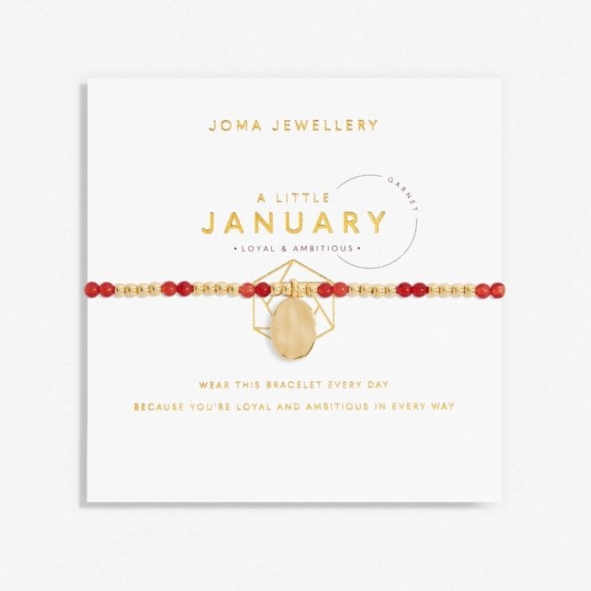 Joma Jewellery  A Little 'January' Birthstone Gold Tone Bracelet 17.5cm Stretch