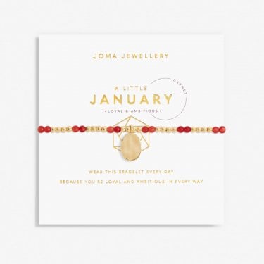 Joma Jewellery A Little 'January' Birthstone Gold Tone Bracelet 17.5cm Stretch