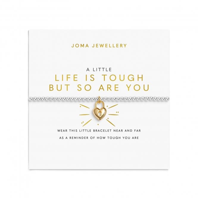 Joma Jewellery  A Little 'Life Is Tough But So Are You' Two Tone Bracelet 17.5cm Stretch