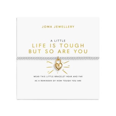 Joma Jewellery A Little 'Life Is Tough But So Are You' Two Tone Bracelet 17.5cm Stretch