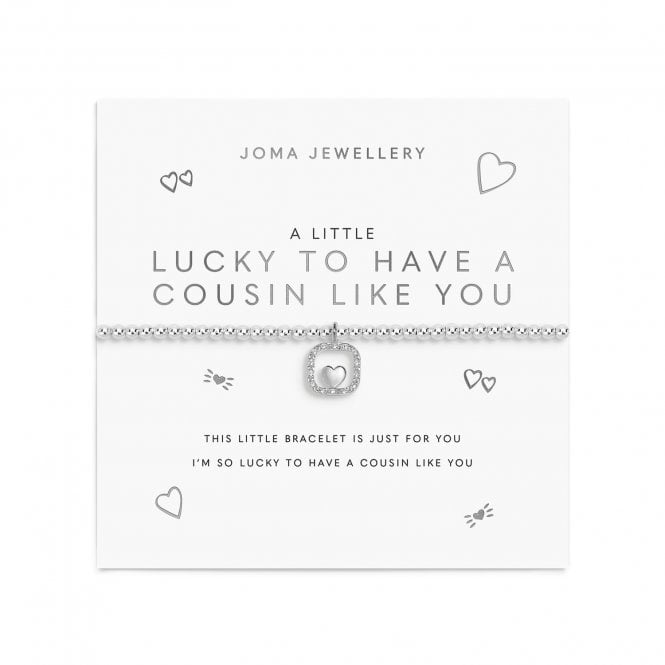Joma Jewellery  A Little 'Lucky To Have A Cousin Like You' Silver Tone Bracelet 17.5cm Stretch