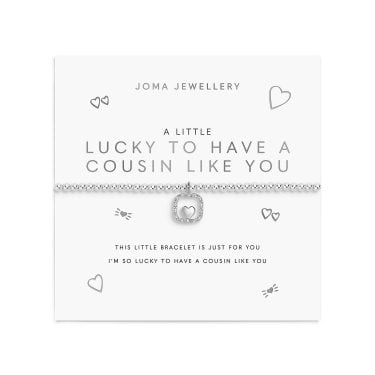 Joma Jewellery A Little 'Lucky To Have A Cousin Like You' Silver Tone Bracelet 17.5cm Stretch