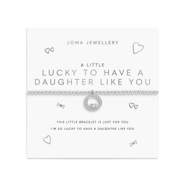 Joma Jewellery A Little 'Lucky To Have A Daughter Like You' Silver Tone Bracelet 17.5cm Stretch