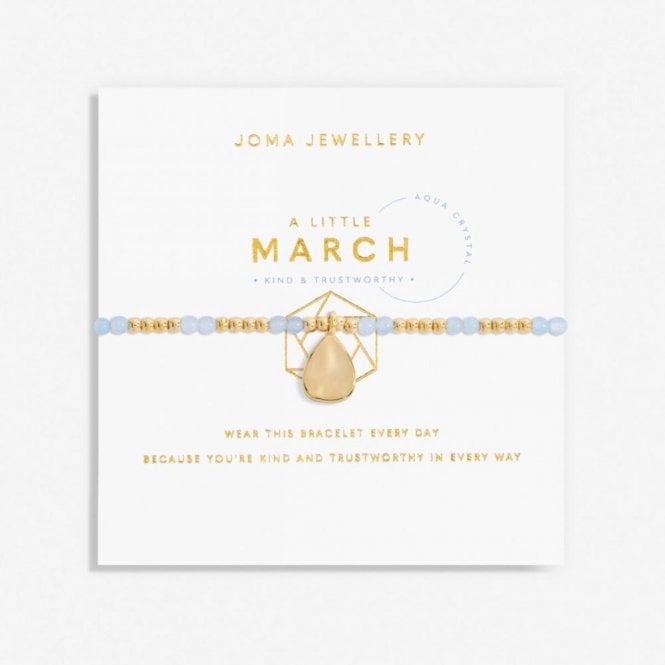 Joma Jewellery  A Little 'March' Birthstone Gold Tone Bracelet 17.5cm Stretch