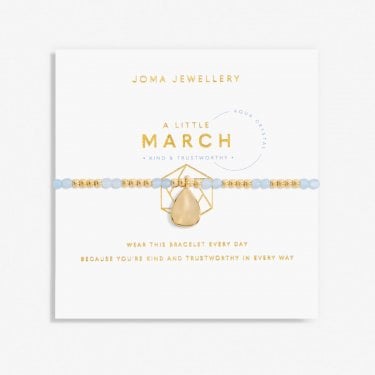 Joma Jewellery A Little 'March' Birthstone Gold Tone Bracelet 17.5cm Stretch