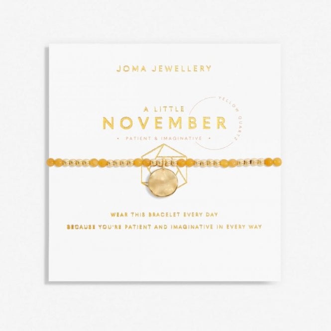 Joma Jewellery  A Little 'November' Birthstone Gold Tone Bracelet 17.5cm Stretch