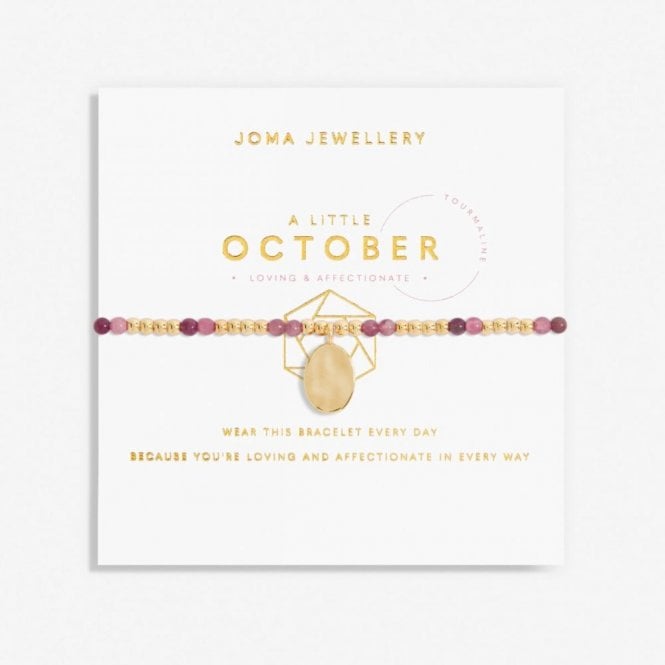Joma Jewellery  A Little 'October' Birthstone Gold Tone Bracelet 17.5cm Stretch
