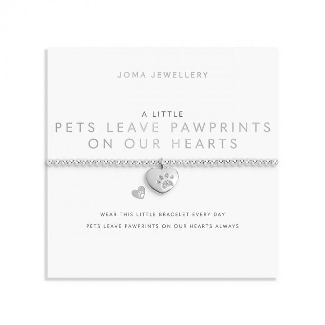 Joma Jewellery  A Little 'Pets Leave Pawprints On Our Hearts' Bracelet 17.5cm Stretch 