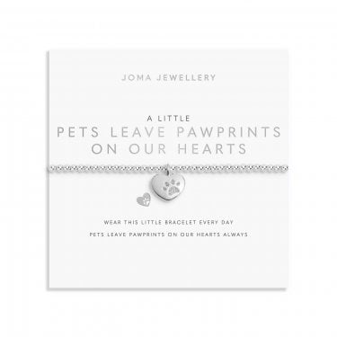 Joma Jewellery A Little 'Pets Leave Pawprints On Our Hearts' Bracelet 17.5cm Stretch 