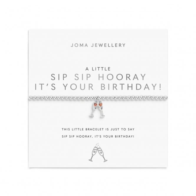 Joma Jewellery  A Little 'Sip Sip Hooray It's Your Birthday!' Bracelet 17.5cm Stretch