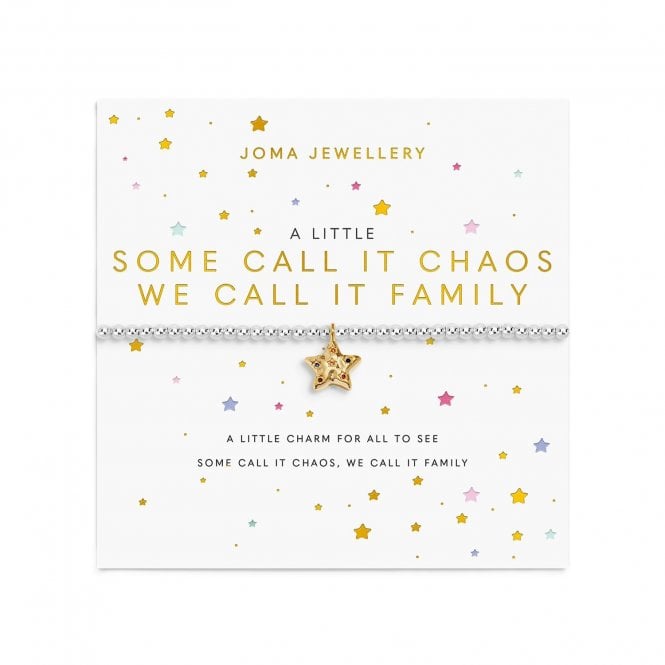 Joma Jewellery  A Little 'Some Call It Chaos We Call It Family' Two Tone Bracelet 17.5cm Stretch